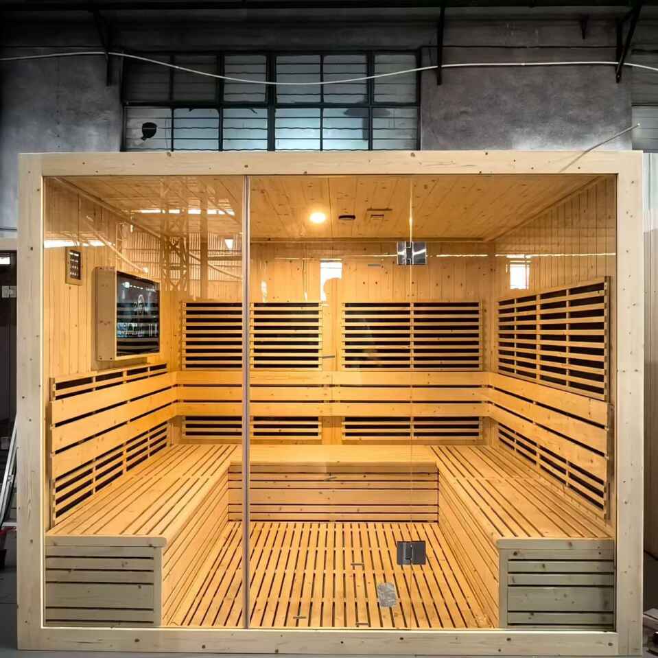 Sauna per 5-10 persone Sauna in legno a infrarossi lontani con TV LCD