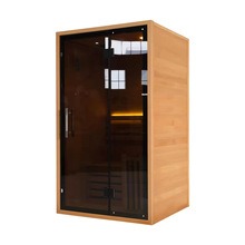 Design della porta in vetro grigio-nero per sauna domestica
