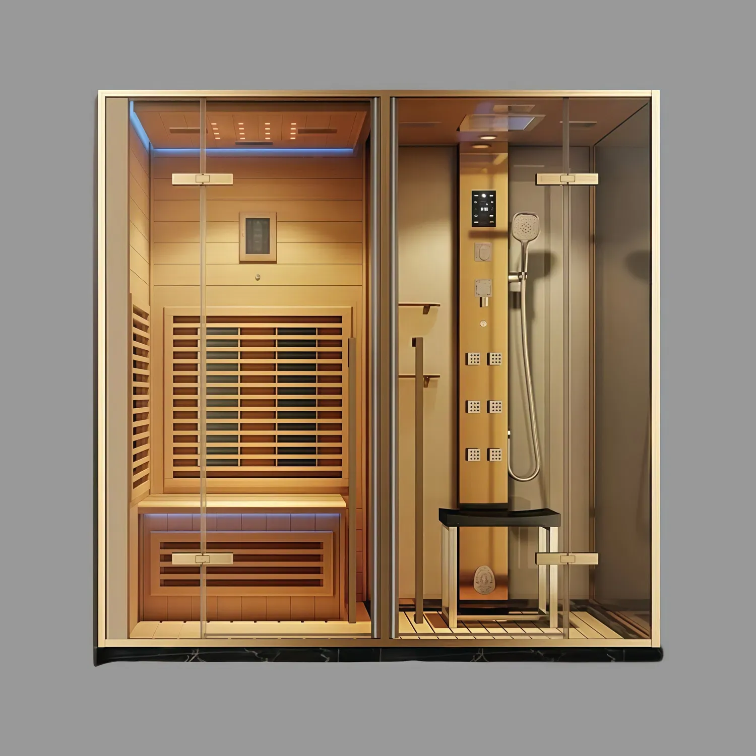 Cabina doccia sauna multifunzionale 3 in 1