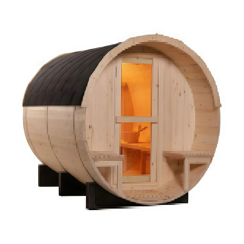 Sauna a botte di legno da esterno